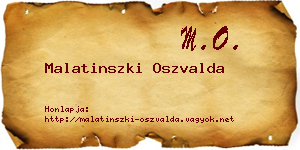 Malatinszki Oszvalda névjegykártya